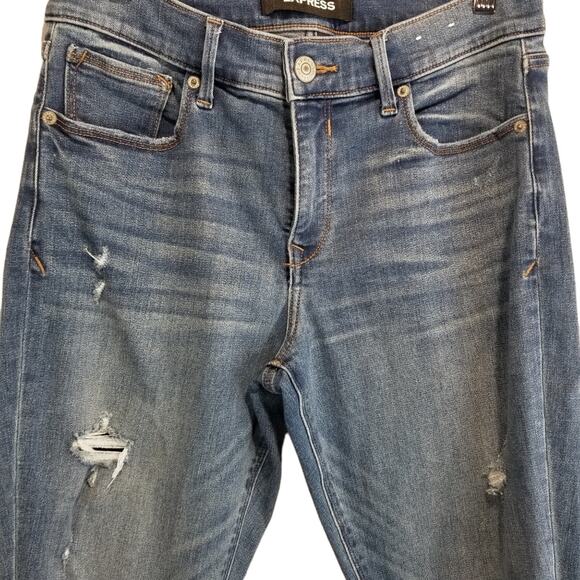 Express Jeans 6 Long Stretch Plus Denim Perfect Ankle Legging Mid Rise 29 inseam - Picture 3 of 7